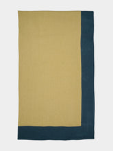 Borgo Delle Tovaglie Yellow and Deep Blue Linen Tablecloth