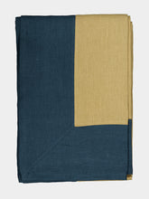 Borgo Delle Tovaglie Yellow and Deep Blue Linen Tablecloth