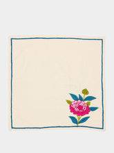 Les Ottomans Embroidered Tropical Flower Napkin
