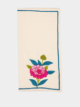 Les Ottomans Embroidered Tropical Flower Napkin