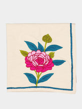 Les Ottomans Embroidered Tropical Flower Napkin