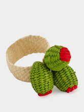 Coro Cora Green and Red Toquilla Palm Olives Napkin Ring
