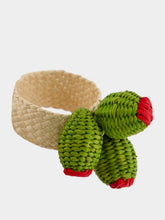 Coro Cora Green and Red Toquilla Palm Olives Napkin Ring