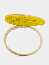 Coro Cora Yellow Toquilla Palm Lemon Slice Napkin Ring