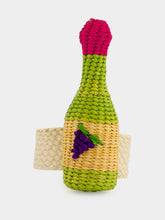 Coro Cora Apple Green and Pink Toquilla Palm Wine Napkin Ring