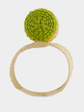 Coro Cora Apple Green and Pink Toquilla Palm Wine Napkin Ring