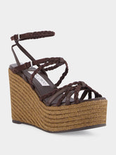 Jimmy Choo Chocolate and Coffee Nyra 100 Wedge Sandals