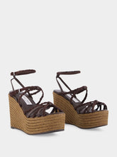 Jimmy Choo Chocolate and Coffee Nyra 100 Wedge Sandals