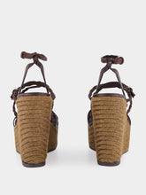 Jimmy Choo Chocolate and Coffee Nyra 100 Wedge Sandals