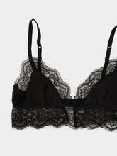 Dolce & Gabbana Black Satin Lace Soft-Cup Bralette