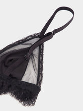 Dolce & Gabbana Black Satin Lace Triangle Soft-Cup Bra