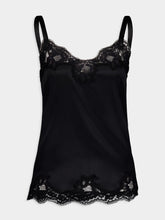 Dolce & Gabbana Black Lace-Trim Silk Top