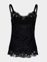 Dolce & Gabbana Black Lace-Trim Silk Top