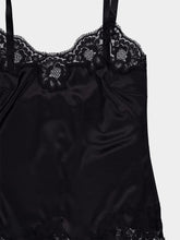 Dolce & Gabbana Black Lace-Trim Silk Top