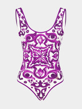 Dolce & Gabbana Majolica-Print One-Piece Swimsuit