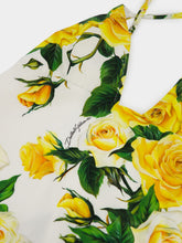 Dolce & Gabbana Rose Print Plunging Neckline Swimsuit