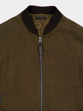 Tom Ford Dark Olive Suede Bomber Jacket