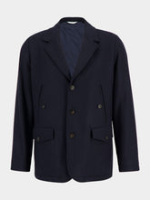 Boglioli Blue Wool-Cashmere Buttoned Jacket
