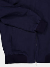 Boglioli Navy Blue Lyocell Bomber Jacket