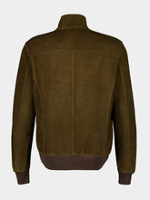 Boglioli Brown Suede Leather Bomber Jacket