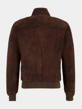 Boglioli Brown Suede Zip Bomber Jacket