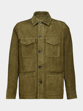 Boglioli Green Suede Utility Shirt Jacket