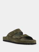 Officine Creative Agorà Green Suede Slides