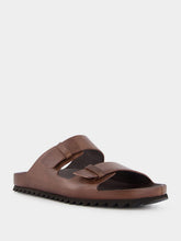 Officine Creative Agorà Coffee Leather Slides