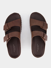 Officine Creative Agorà Coffee Leather Slides