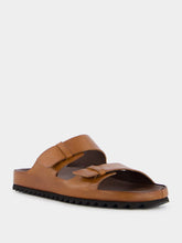 Officine Creative Agorà Brown Leather Slides