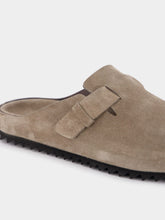 Officine Creative Agorà Taupe Suede Leather Slippers
