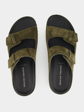 Officine Creative Military Green Agorà 010 Suede Slide Sandals
