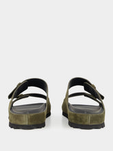Officine Creative Military Green Agorà 010 Suede Slide Sandals