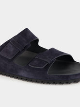 Officine Creative Blue Agorà 010 Suede Slide Sandals