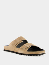 Officine Creative Taupe Suede Agorà 010 Slide Sandals
