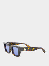 Off-White Havana and Blue Virgil Square Sunglasses