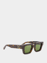 Off-White Tortoise Green Square Sunglasses