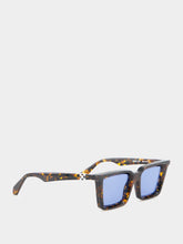 Off-White Havana and Blue Dalton Square Sunglasses