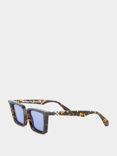 Off-White Havana and Blue Dalton Square Sunglasses