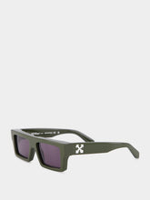 Off-White Ruby Military Green Rectangular Sunglasses