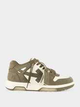 Off-White Cream and Green Out Of Office Suede Sneakers