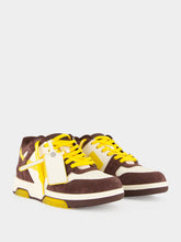 Off-White Dark Brown and Yellow Out Of Office Suede Sneakers