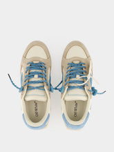 Off-White Cream White and Neon Blue End Of Play Sneakers