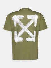Off-White Green Arrow Spray Cotton Slim Fit T-Shirt