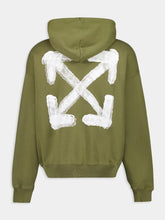 Off-White Green Spray Arrow Cotton Sweatshirt