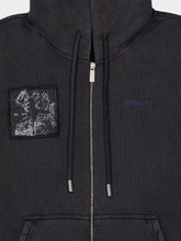 Off-White Vintage Black Faded Painting Zipped Sweatshirt