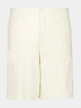 Off-White Cream Terry Cotton Bowling Shorts