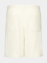 Off-White Cream Terry Cotton Bowling Shorts