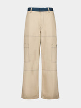 Off-White Beige Cargo Pants with Stitch Detailing