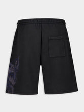 Off-White Vintage Black Faded Painting Cotton Sweatshorts